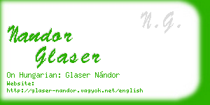 nandor glaser business card